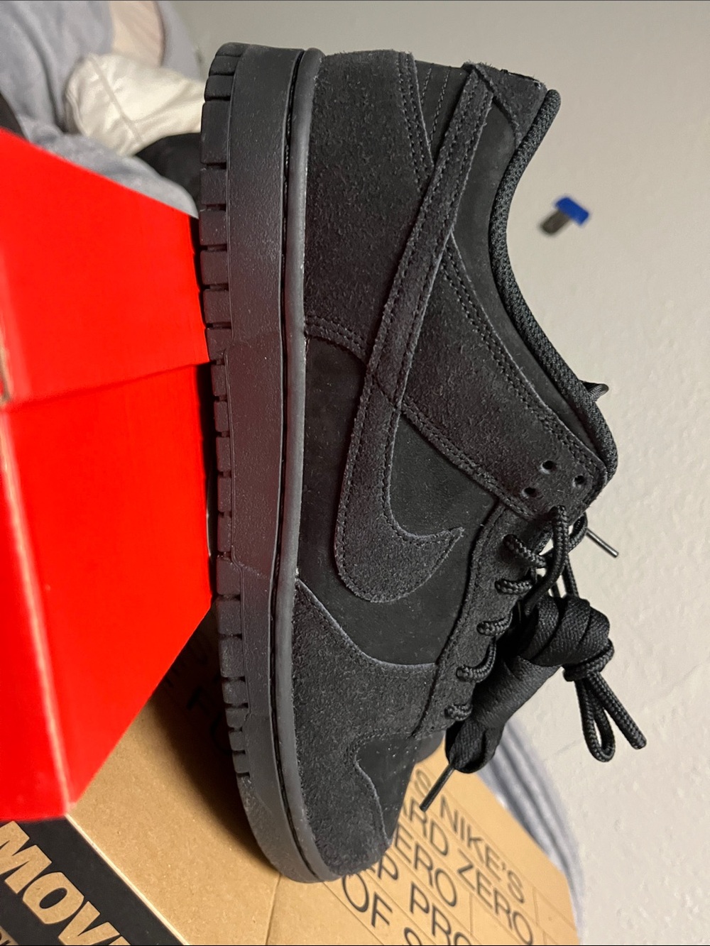 Nike dunk nwt nib authentic rare all Black Suede Low-Top Sneakers (All Black) 🆕
